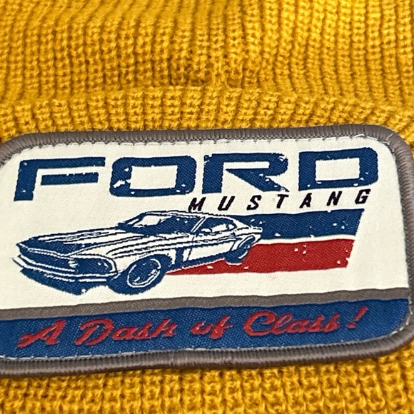 Ford Mustang Men’s Two Pack Beanies Navy & Gold Branded W/logo License Set Of 2 - Picture 3 of 13
